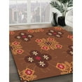 thumbnail image 3 of Ahgly Company Machine Washable Indoor Round Transitional Orange Area Rugs, 5' Round, 3 of 7