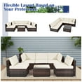 thumbnail image 4 of Gymax 6PCS Rattan Outdoor Sectional Sofa Set Patio Furniture Set w/ White Cushions, 4 of 10