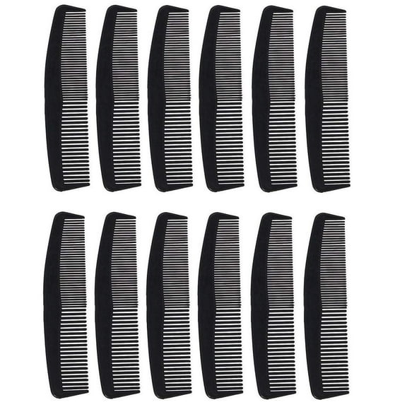 Pocket Size Coarse Fine Hair Comb 5 Inch Perfect for Travelling, Black (12 Pack)