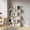 White, variant on Modern 6-Tier Geometric Metal Bookshelf – Tall Freestanding Bookcase & Room Divider with Anti-Tip Device, Slim Display Shelf for Living Room, Durable Storage Rack - White Small Embossed
