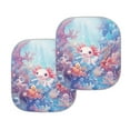 thumbnail image 3 of Kuiaobaty Axolotl Coral Sea Bubble Pattern Foldable Car Windshield Sun Shade Fit Most Cars SUVs Trucks Sedans 2 Pieces Blocks UV Ray Visor Protector Sunshade Cow Automotive Accessories, 3 of 6