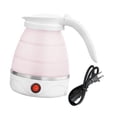thumbnail image 2 of Caldera de agua de tetera eléctrica plegable 1200 ml de campamento pequeño compacto de ebullición rápida, almacenamiento fácil, té liviano portátil Rosa, 2 of 8
