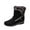 Black, variant on jsaierl Women's Solid Color Warmth Platform Side Chain Suede And Snow Boots Shoes