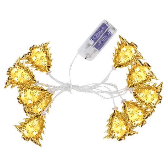 Christmas Luminous Light String Wrought Iron Hollow Five Pointed Star Snowflake Christmas Tree LED Light String Battery Light String