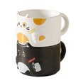 thumbnail image 1 of Cat Mugs Ceramic 10oz, Cute & Fun Coffee Mugs with Cats, Black & White, 1 of 5