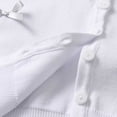 thumbnail image 6 of HAOTAGS Girls Long-Sleeve Knitted Cardigan Jacket with Bow Detail Stylish Fall/Winter Top White Size 1T, 6 of 9