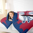 thumbnail image 4 of Homewish Baseball Print Kids Full Size Comforter Sets, Cartoon Ball Game Bedding Comforter Set, Modern Sports Theme Reversible Bedding Sets, Crismon Navy Breathable Home Decor, 3 Pieces, 4 of 8
