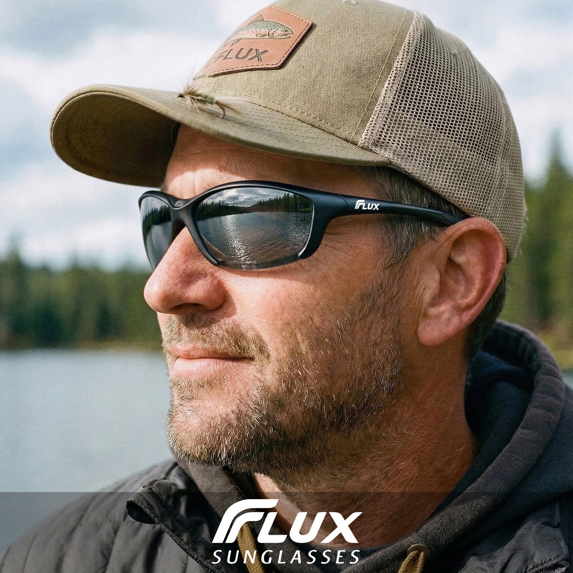 Flux SPORTECH Polarized Sunglasses for Men & Women UV400 Lightweight TR90 Frame, Non-Slip Nosebridge and Temples