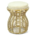 thumbnail image 2 of Milan Handmade Natural Rattan Wicker Ottoman Stool Vanity Bedroom Fully Assembled, Natural Color, 2 of 7