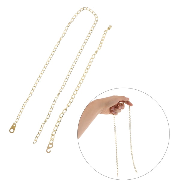 OUNONA 4Pcs Grandfather Clock Chain Metal For Hanging Clock Repair Part Golden Vintage Style