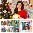 thumbnail image 2 of Pekkaxy DIY Diamond Art Christmas Cards Kit 6 Pack Holiday Greeting Cards Craft Set For Kids Adults Family And Classroom Activity, 2 of 9