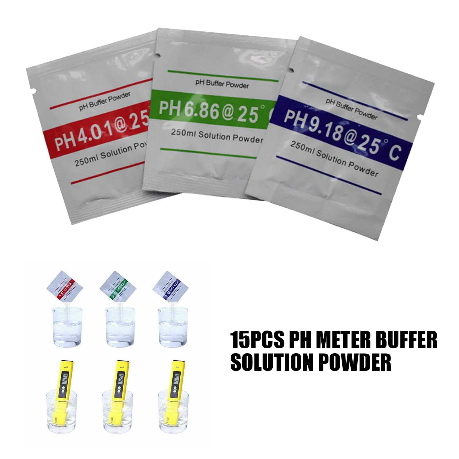 Gymark NEW 15Pcs PH Meter Buffer Solution Powder for Precise Calibration Easy US