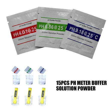 Gymark NEW 15Pcs PH Meter Buffer Solution Powder for Precise Calibration Easy US