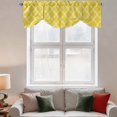 thumbnail image 3 of Tie Up Valances for Windows, Yellow Morocco Adjustable Valance Curtains Window Treatment for Living Room, Bohemia Nation Abstract Geometric Motifs Rod Pocket Kitchen Curtains & Drapes 60x18 Inch, 3 of 9