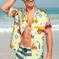 thumbnail image 5 of Lsque Heavy Equipment pattern Hawaiian Shirt for Men, Unisex Summer Beach Casual Short Sleeve Button Down Shirts-Large, 5 of 9