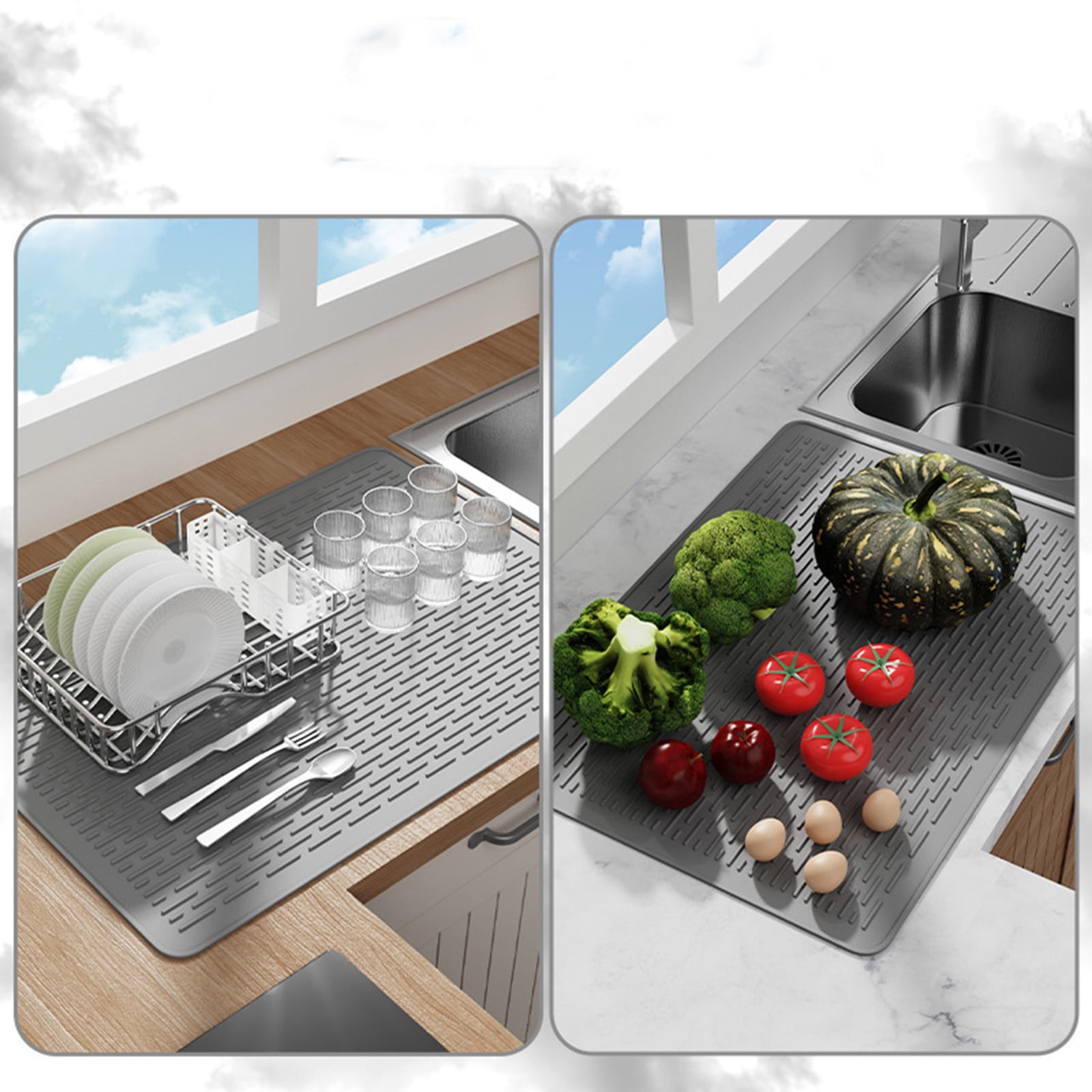 Extra Large Stove Cover Mat,Kitchen Heat Resistant Mat,Silicone Stove Top Protector,Non-Slip Countertop Drying Mat,Washable Foldable Multi-Purpose Mat,Scratch Proof Stove Tablecloth