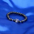 thumbnail image 2 of RSAMD Luxury Crown Natural Stone Matte Black Charm Men's Copper Bead Fashion Bracelets-D060-2, 2 of 3