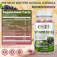 thumbnail image 2 of Vitamin D3 K2 Gummies - 10,000 IU of D3 + 200 mcg MK7 - Supports Healthy Bone, Calcium Absorption,& Immune Health - 60 Gummies, 2 of 3
