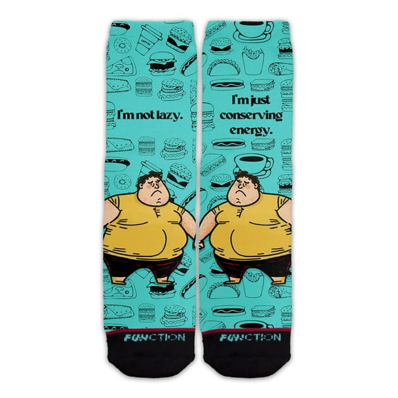 Function - I'm Not Lazy I'm Conserving Energy Funny Sarcastic Humorous Fat Man Tired All The Time Fashion Socks