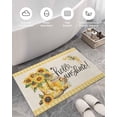 thumbnail image 5 of Shag Bath Rugs Farm Yellow Sunflower Honey Bee Plush Soft Fluffy Doormat Floor Carpet,Non-Slip Living Room Bedroom Kitchen Entryway Door Mats Country Plaid Vintage Linen, 5 of 6