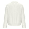 thumbnail image 3 of Herrnalise Jackets For Women Fashion Solid Pocket Color Jacket Plush Long Sleeves Lapel Coat Shackets For Women 2024 fall White,XXXL, 3 of 5