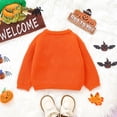 thumbnail image 4 of UngA Sweaters Baby Halloween Sweater Pumpkin Print Long Sleeve Crewneck Embroidery Knit Sweatshirt Toddler Fall Winter Pullover Orange,18-24 Months, 4 of 7