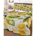 thumbnail image 3 of Quilts Full Size, Summer Lemon Soft Comforter Bedding Set for Bed, Watercolor Summer Botanical Rustic Yellow Lightweight Quilted Bedspread with Pillow Cover(2 Pieces) for All Season, 78x90 Inch, 3 of 6