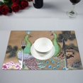 thumbnail image 1 of BSDHOME Napperons de Table de Cuisine Paon pour Table à Manger 12x18 Pouces, 1 of 4