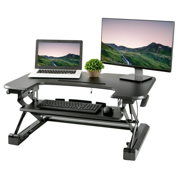 Vivo Black Height Adjustable 36 Standing Desk Tabletop Sit Stand