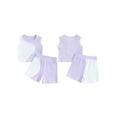 thumbnail image 3 of Elippeo 2Pcs Baby Girl Summer Outfits 9 12 18 24 Months 3 4 Years Sleeveless Patchwork Tank Tops + Shorts Set Toddler Clothes, 3 of 10