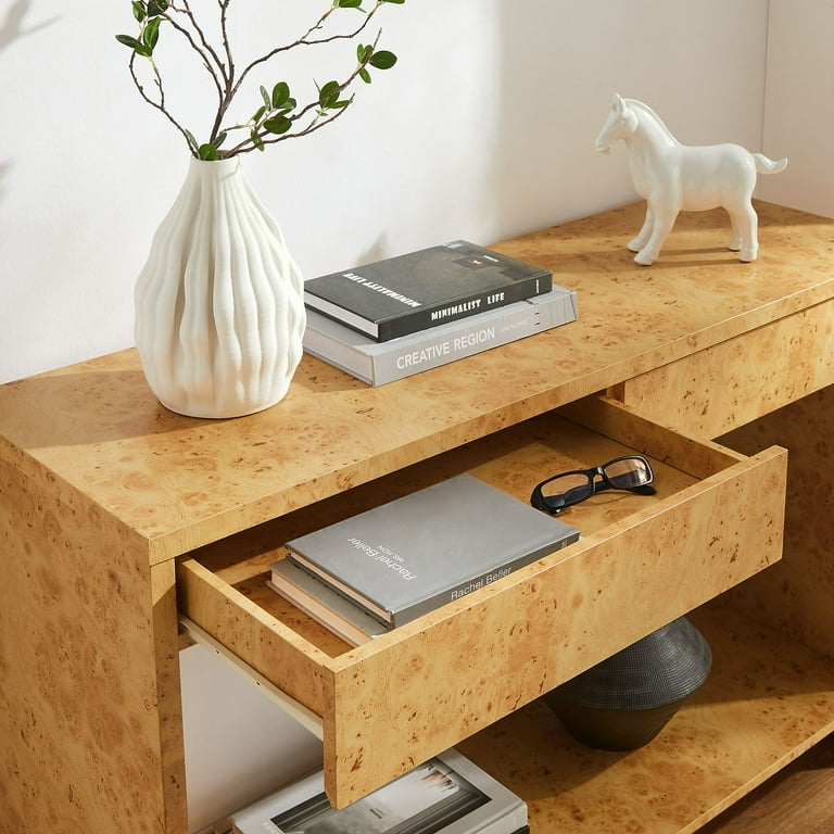 Hudson 2-Drawer Burl Wood Console Table Hudson 2-Drawer Burl Wood Console Table