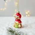 thumbnail image 6 of Christmas Ornament, Cute Glass Bear Decoration with Santa Hat and Gift Box Holiday Hanging Ornament for Christmas Tree Home Party Decor 2025, 6 of 7
