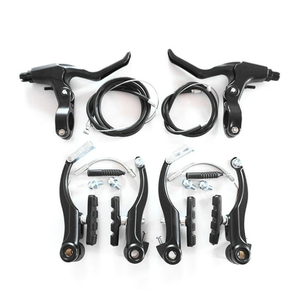 Juego de frenos en V delanteros y traseros para bicicleta, aleación de aluminio, juego de frenos en V para bicicleta de montaña y carretera, accesorios para montar en bicicleta, color negro