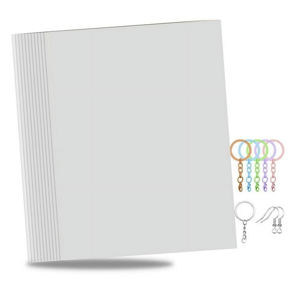 Printable Heat Shrink Sheets, Printable Shrink Plastic Sheet Films Shrink Paper for DIY Crafts, Jewelry,K