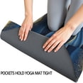 thumbnail image 3 of Blue Gold Wave Marble Pattern Hot Yoga Mat Towel Non Slip for Hot Yoga - Quick-Drying Yoga Mat Cover with 4 Corner Pockets with Travel Bag - Hot Yoga Towel Non Slip 70"x26", 3 of 6