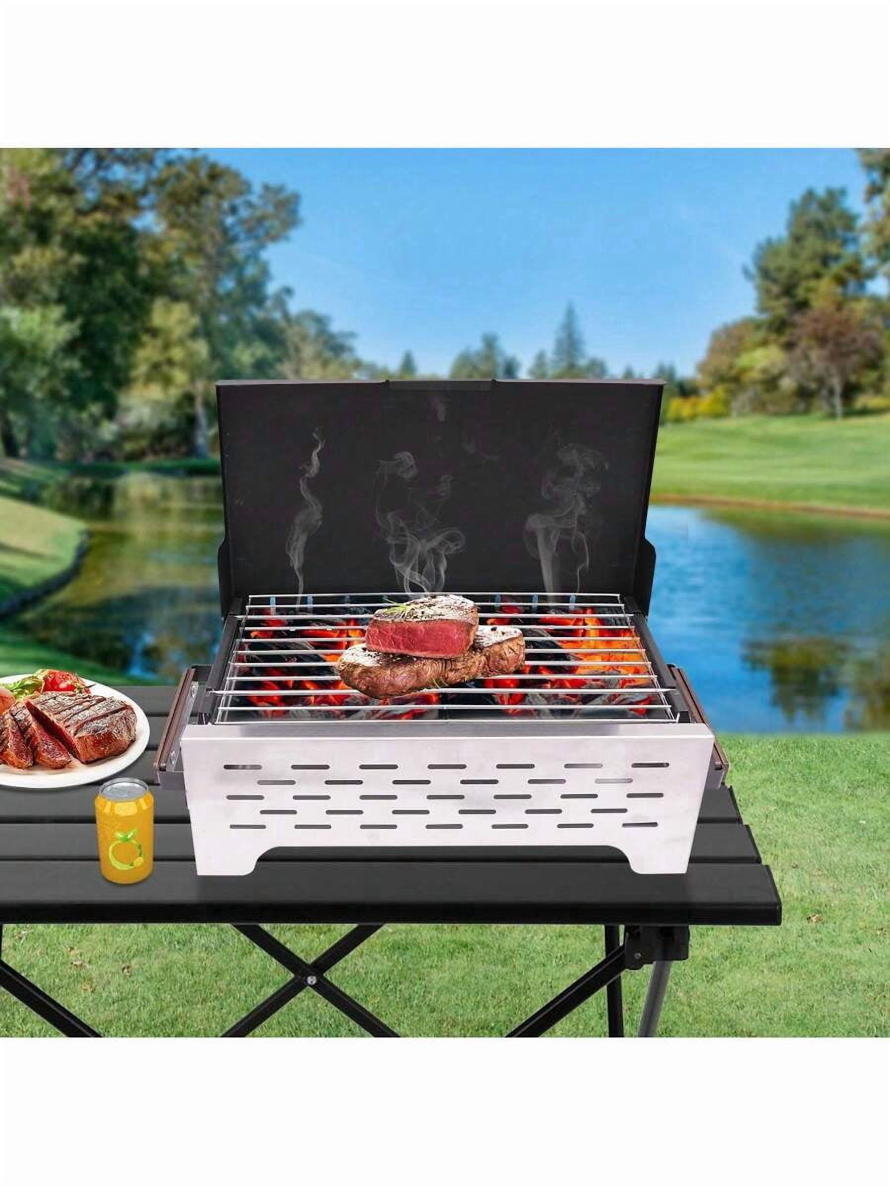 Portable Charcoal Grill For Camping - Small Camping Charcoal Grills, Tabletop Outdoor Grills, Mini Portable Grills, Table Top Portable Grills, Barbecue Grill, BBQ Pit Grill Charcoal