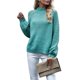 thumbnail image 3 of Suéteres de Cuello Alto para Mujer, Suéteres Casuales de Larga, Suéteres Sueltos de Punto Grueso. Verde L, 3 of 9