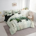 thumbnail image 4 of Manfei Framhouse Bear Animal 7 Pieces Bedding Comforter Set, Rustic Lodge Cabin Full Bedding Set, Hunting Wildlife Reversible Fitted Sheet Flat Sheet, Lightweight Room Decor, 4 of 8