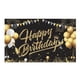 thumbnail image 2 of 2X Banner de Telón de Fondo de Cumpleaños, Letrero de Telón de Fondo de Oro Negro, Conjunto de Decoración de Fiesta de Feliz Cumpleaños para Niñas, Hombres, Mujeres, Celebración, 2 of 5