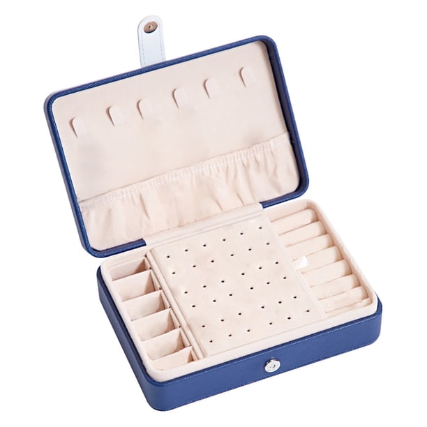 Qarigey Organizador de joyas Vitrina a prueba de agua Collares de almacenamiento Pulseras de embalaje Contenedor de doble capa Verde oscuro Envolturas para manijas de equipaje Azul oscuro Qarigey AP011695-01