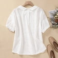 thumbnail image 2 of ZyeKqe Cotton Linen Shirts for Women Puff Short Sleeve Shirts Eyelet Casual T Shirts Button up Dressy Casual BlousesM-XXL, 2 of 6