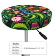 thumbnail image 4 of Daiia Roosters and Flowers Stool Covers Round,Round Bar Stool Covers Waterproof Bar Chair Covers Washable Stool Cushion Slipcover for 12-14 Inch Chair-13 inch, 4 of 7