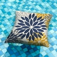 thumbnail image 3 of AUQ Blue Yellow Flower Pillow Covers 18x18 Inch Set of 2 Outdoor Throw Pillows Outdoor Waterproof Decor for Living Room Sofa Patio Funiture Garden Floral Linen Cushion Case, 3 of 7