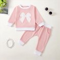 thumbnail image 2 of NOLDARES Baby Girl Fall Winter Outfits Toddler Clothes Long Sleeve Graphic Crewneck Sweatshirt + Joggers Pants Set(Red,2-3 Y), 2 of 4