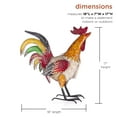 thumbnail image 4 of Alpine Corporation 18" x 7" x 17" Metal Rooster Garden Statue, Multicolor, 4 of 13