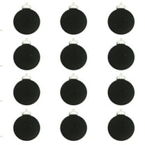 Staron 12Pcs Black Velvet Christmas Ornaments, Christmas Balls Ornaments for Xmas Christmas Tree - Christmas Tree Decorations Hanging Ball for Holiday Wedding Party Decoration