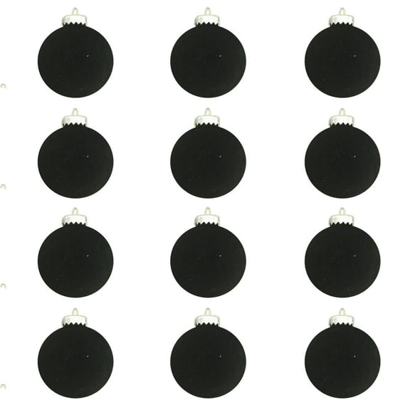 12 Pcs Velvet Christmas Balls Flocked Christmas Tree Ball Ornaments Plastic Balls Xmas Decorative Hanging Ornaments Christmas Tree Decoration 3.14 Inch, Black
