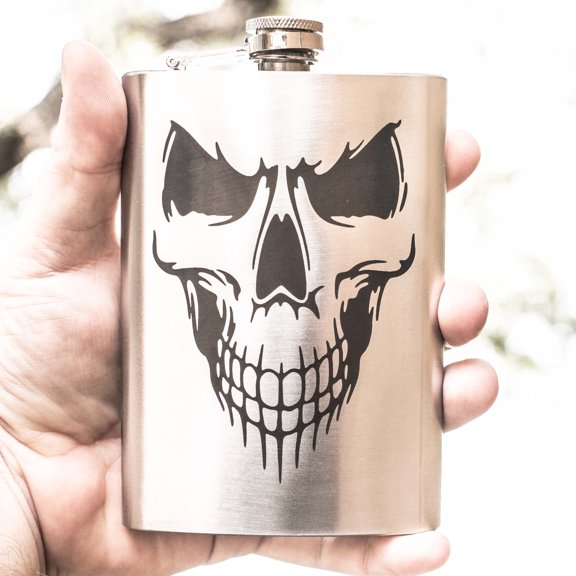 8oz Evil Skull Flask L1