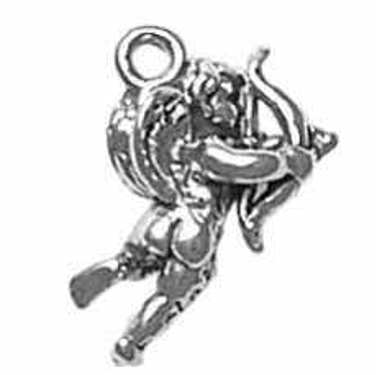 Sterling Silver 7 4.5mm Charm Bracelet With Attached 3D Little Girl Fairy Charm With Wings On Cupca 