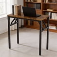 thumbnail image 6 of Ktaxon Folding Writing Computer Desk Home Office Study PC Writing Table, Brown, 6 of 9